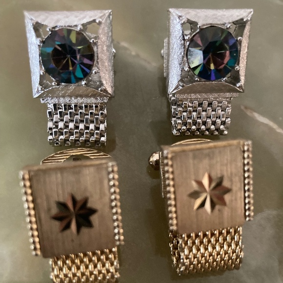 Authentic vintage Swank wrap-around cufflinks, offered as a matched two-pair - Picture 1 of 7